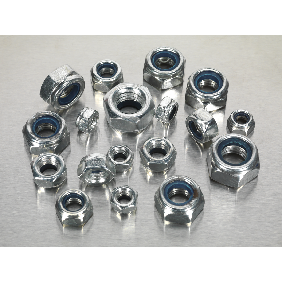 Sealey Nylon Lock Nut Assortment 300 Pieces M6-M12 DIN 982 Metric AB032LN
