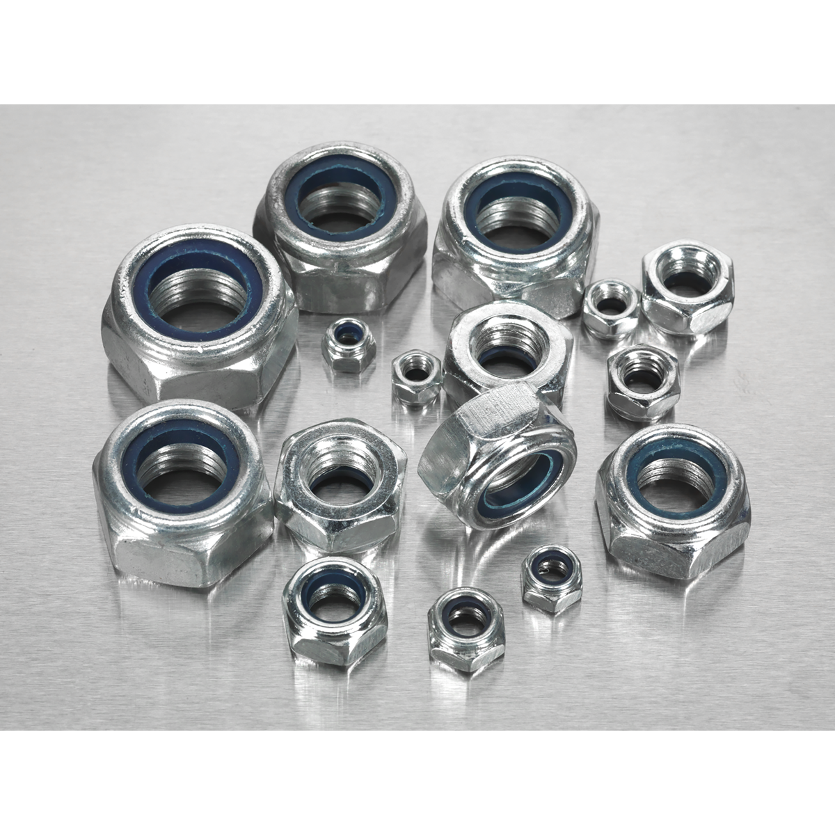 Sealey Nylon Lock Nut Assortment 255 Pieces M4-M16 DIN 985 Metric AB033LN