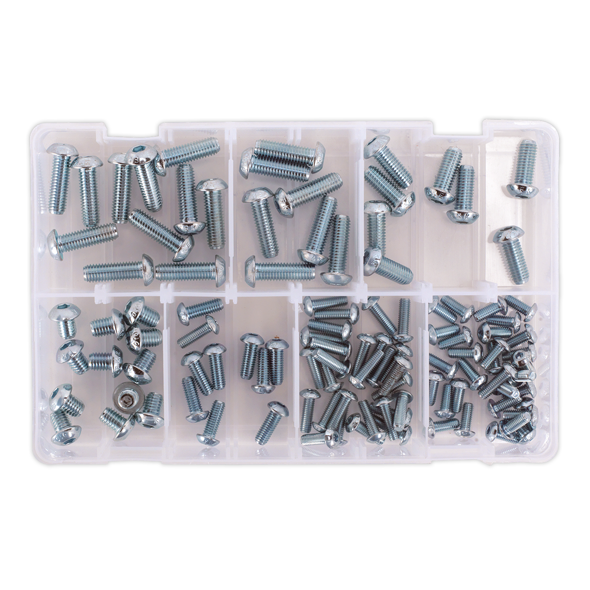 Sealey Socket Screw Assortment 108 Pcs M5-M10 Button Head High Tensile AB053BH