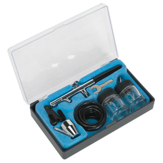 Sealey Air Brush Kit With 1.6m Small-Bore Hose & 1/4" Reduction Nipple AB932