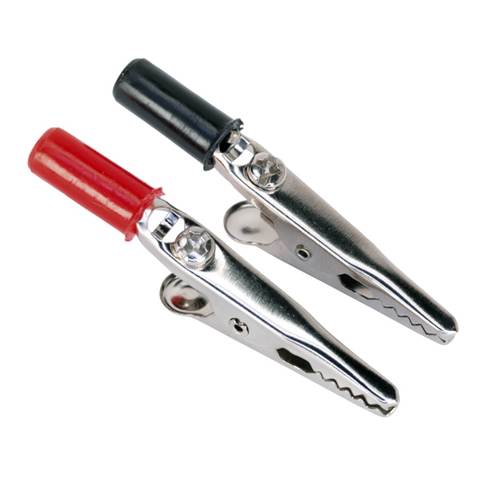 Sealey Crocodile Clip Small Pack of 12 55mm Length 6 Pairs Black & Red CROCSM