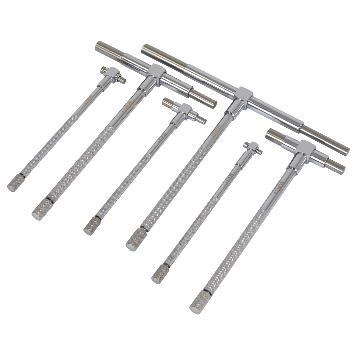 Sealey Telescopic Bore Gauge Set Satin Chrome Finish 6 Pieces 8-150mm AK10115