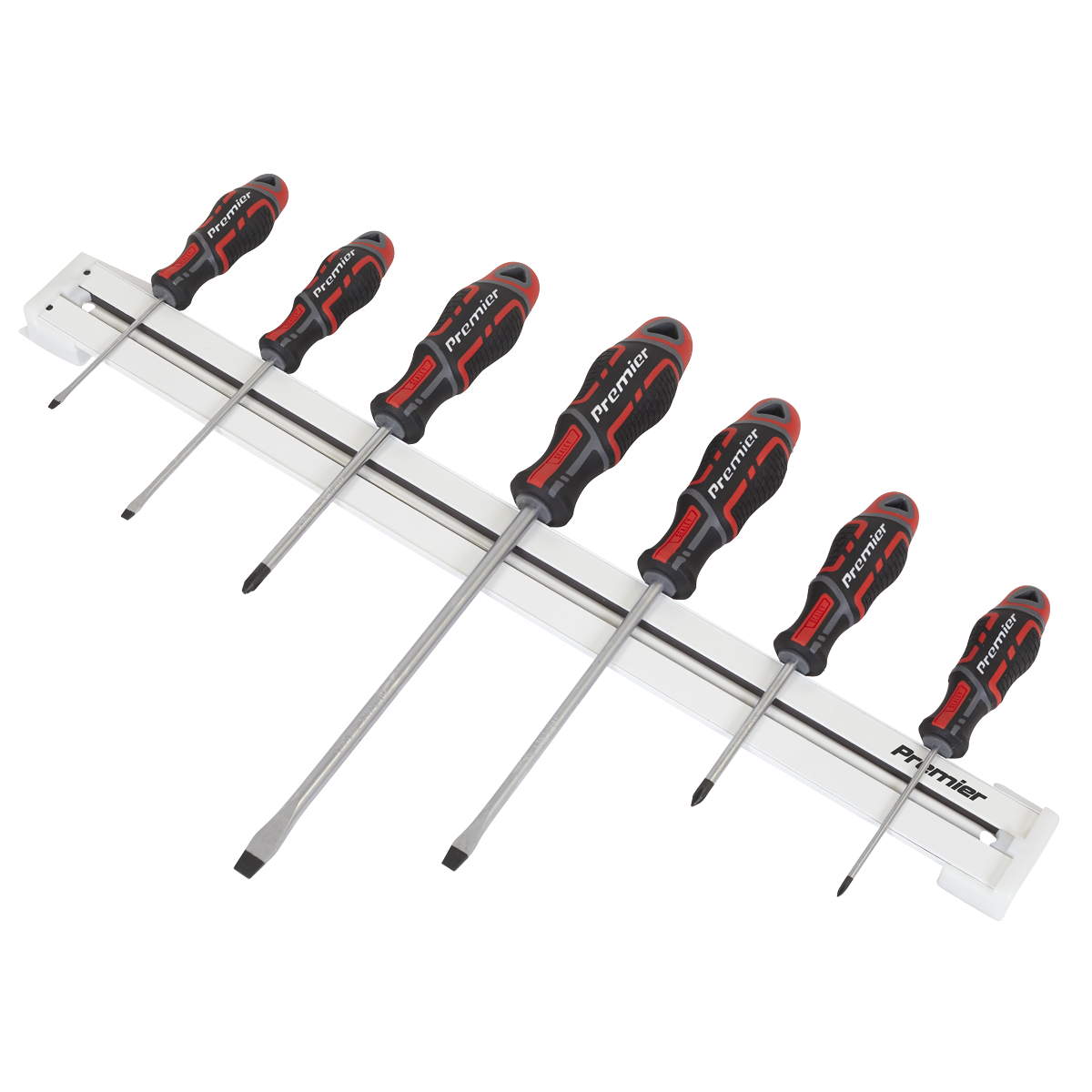 Sealey Premier Magnetic Tool Rail Holder 500mm x 40mm Fixing Screws AK211