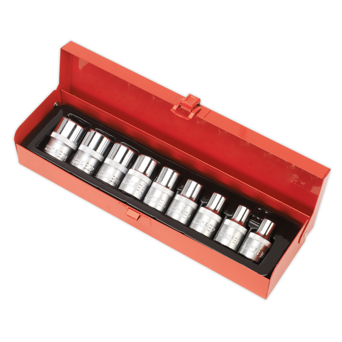 Sealey TRX-Star Female Socket Set 9 Pieces 1/2" Square Drive E10-E24 AK230