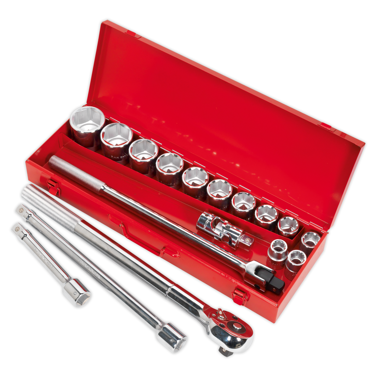 Sealey Socket Set 17 Pieces 3/4" Square Drive WallDrive Metric Silver AK2597