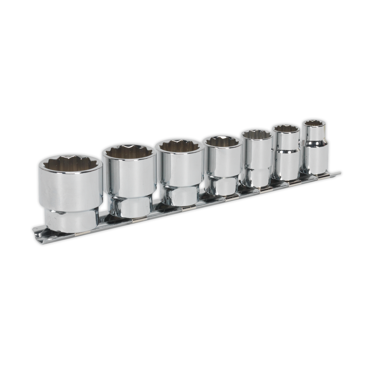Sealey Socket Set 7 Pcs 3/8" Square Drive Whitworth Chrome Vanadium Steel AK2676