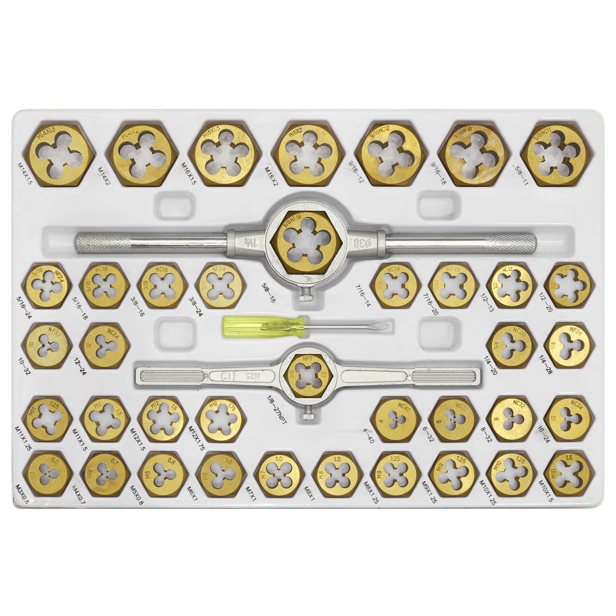 Sealey 86 Pieces Hexagonal Tap & Die Set Metric & SAE/Imperial Tool AK3086HIM
