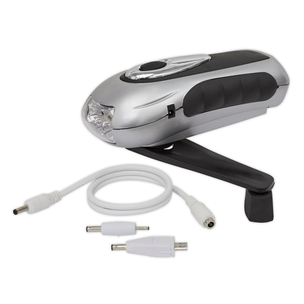Sealey 3 LED Wind-Up Rechargeable Torch With Charging Outlet Port AK3305