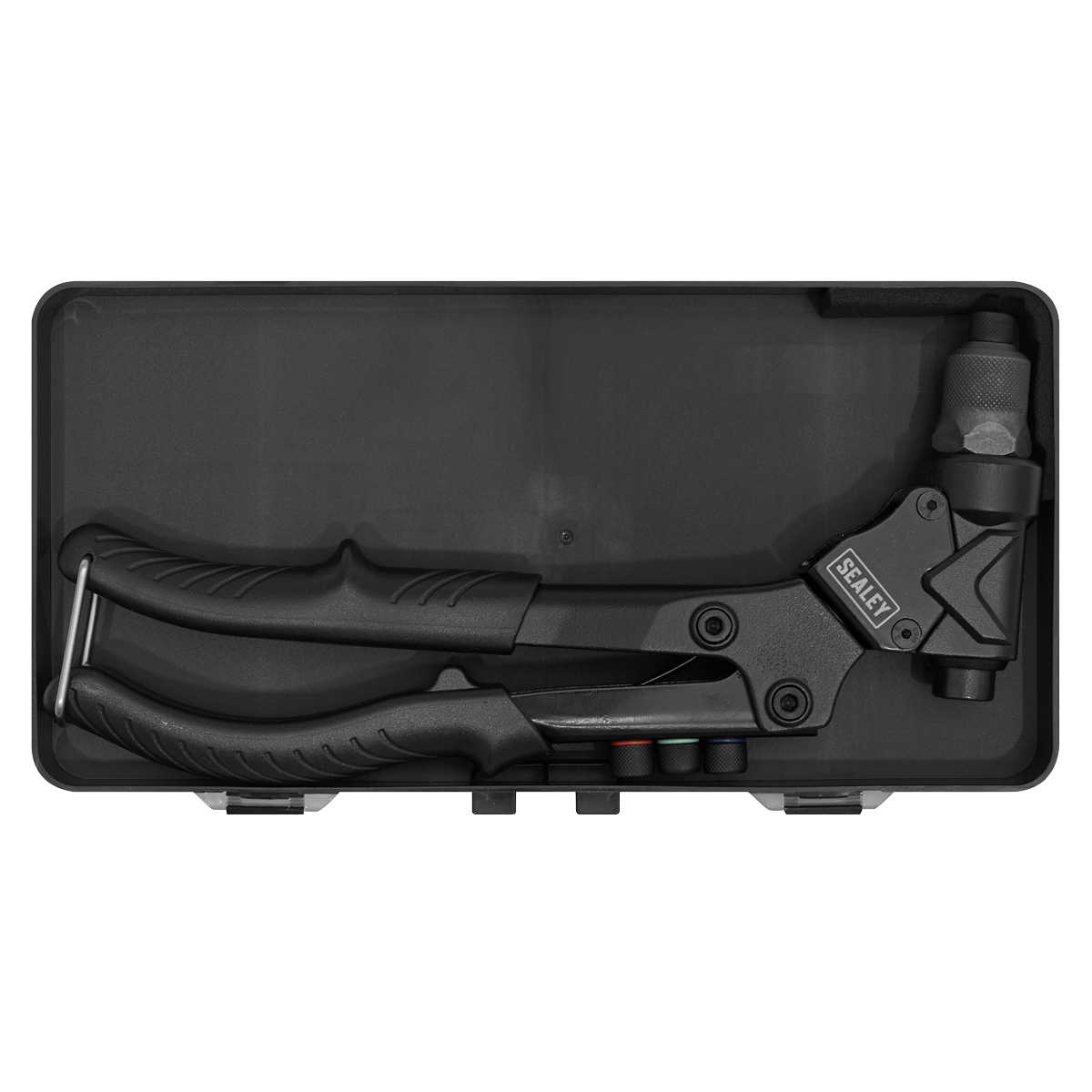 Sealey Blind Nut & Stud Riveting Kit With Rubber Grip Handle Black AK396