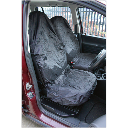 Sealey Front Seat Protector Set 2 Pieces Water-Resistant Lightweight Nylon CSC5