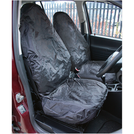 Sealey Front Seat Protector Set 2 Pieces Heavy Duty Water-Resistant Nylon CSC6