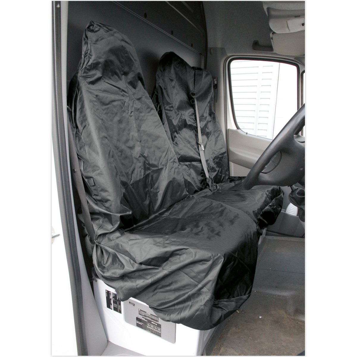 Sealey Van Seat Protector Set 2 Pieces Heavy Duty Waterproof Nylon Black CSC7