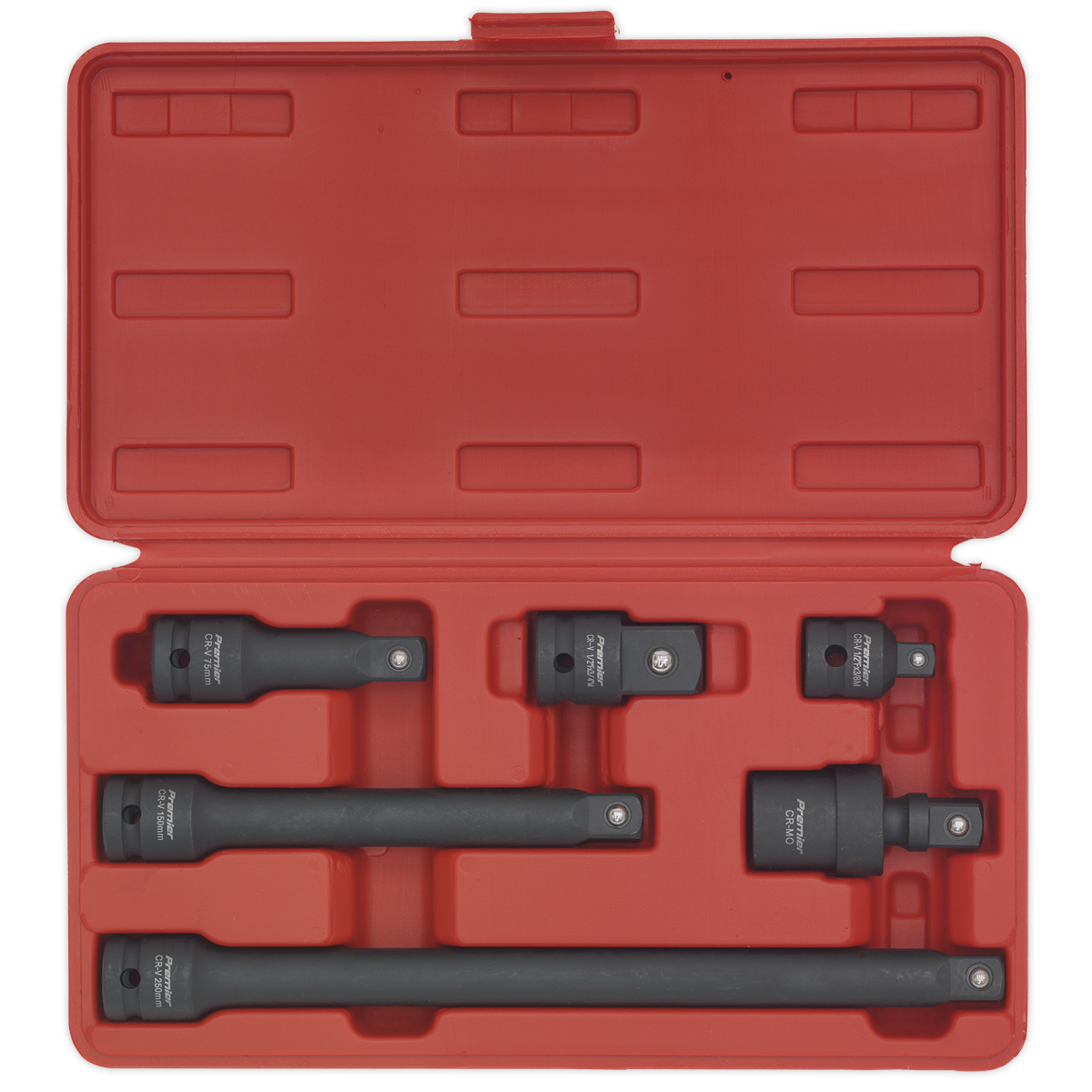 Sealey Impact Adaptor & Extension Bar Set 6 Pieces 1/2" Square Drive AK5514