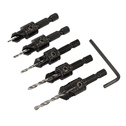 Sealey Countersink Drill Bit Set 2 2.5 2.75 3.25 3.5mm 4241 HSS Steel 5pc CSSET5