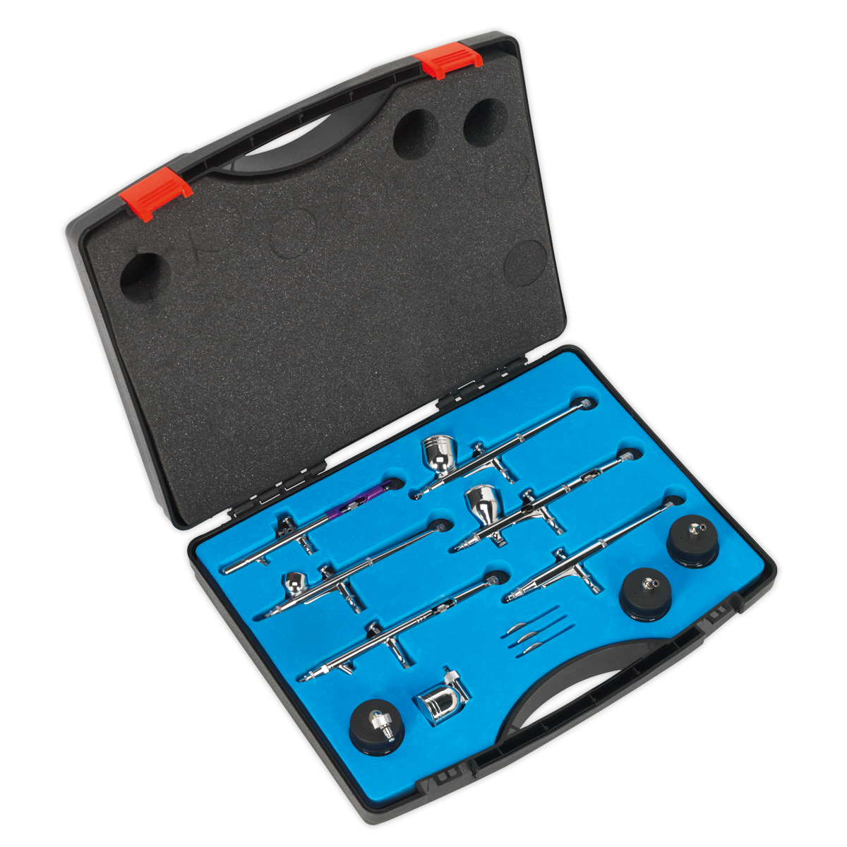 Sealey Air Brush Kit 10pc Gravity/Suction Feed With Double-Action Trigger AB936