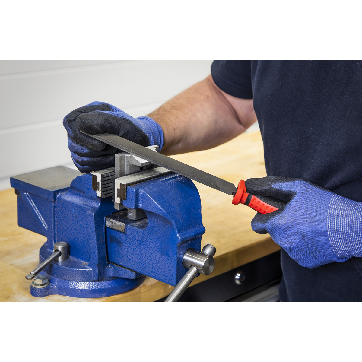 Sealey Engineers File Set With Comfort Grip Handles 3 Pieces 200mm Length AK572
