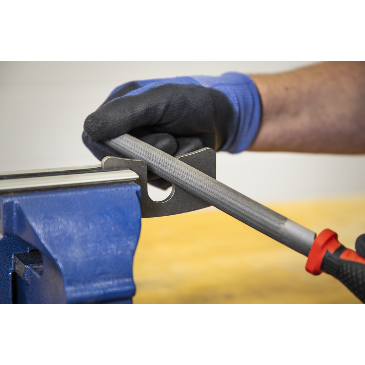 Sealey Half-Round Engineers File 200mm Comfort Grip With Hanging Hole AK5731