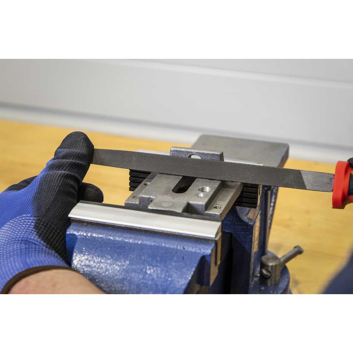 Sealey 3-Square Engineers File With Comfort Grip Handle 200mm Length AK5734