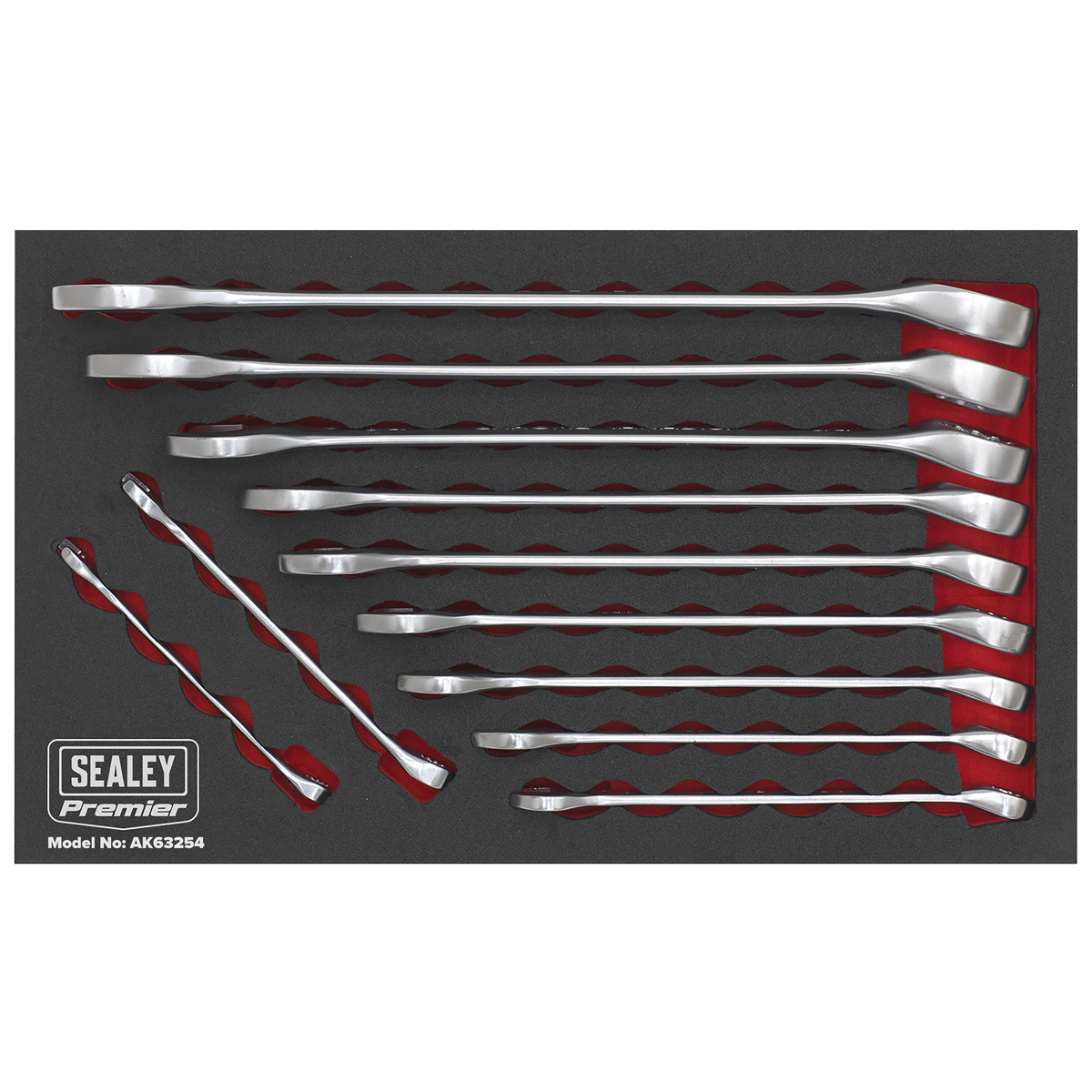 Sealey Combination Spanner Set 11pc Imperial Chrome Vanadium Steel AK63254