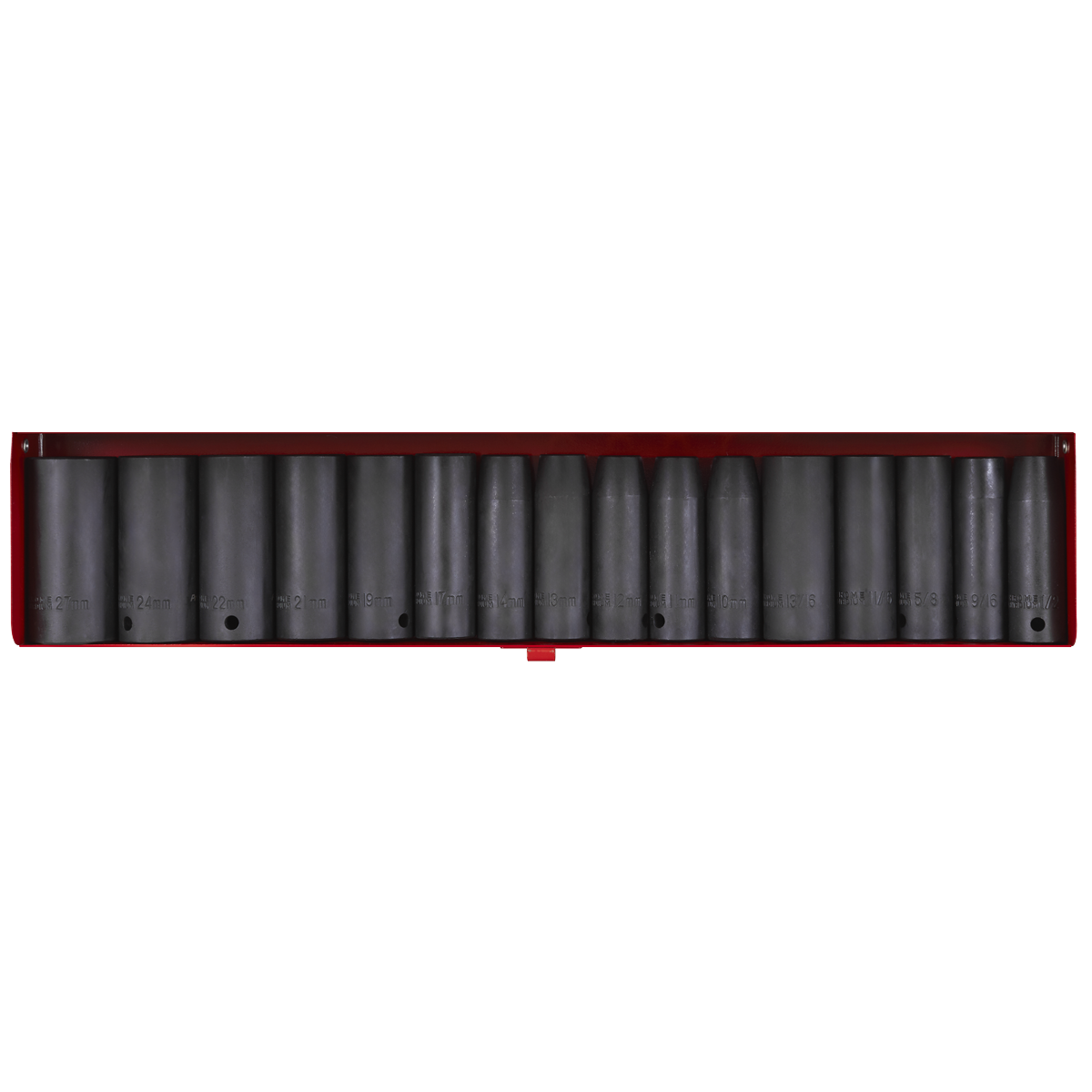 Sealey Impact Socket Set 16 Pieces Deep 1/2" Square Drive Metric/Imperial AK685