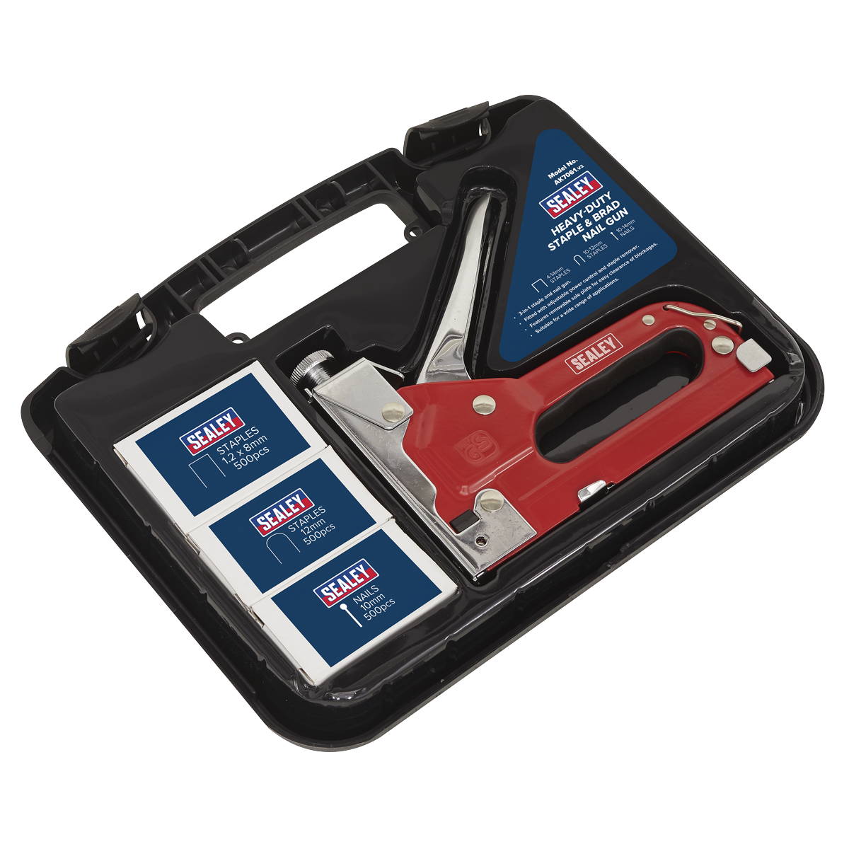 Sealey Heavy Duty Staple & Brad Nail Gun With Adjustable Power Control AK7061