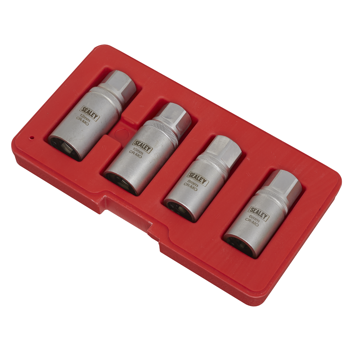 Sealey Stud Extractor Set Chrome Plated 4 Pieces 1/2" Square Drive Metric AK723