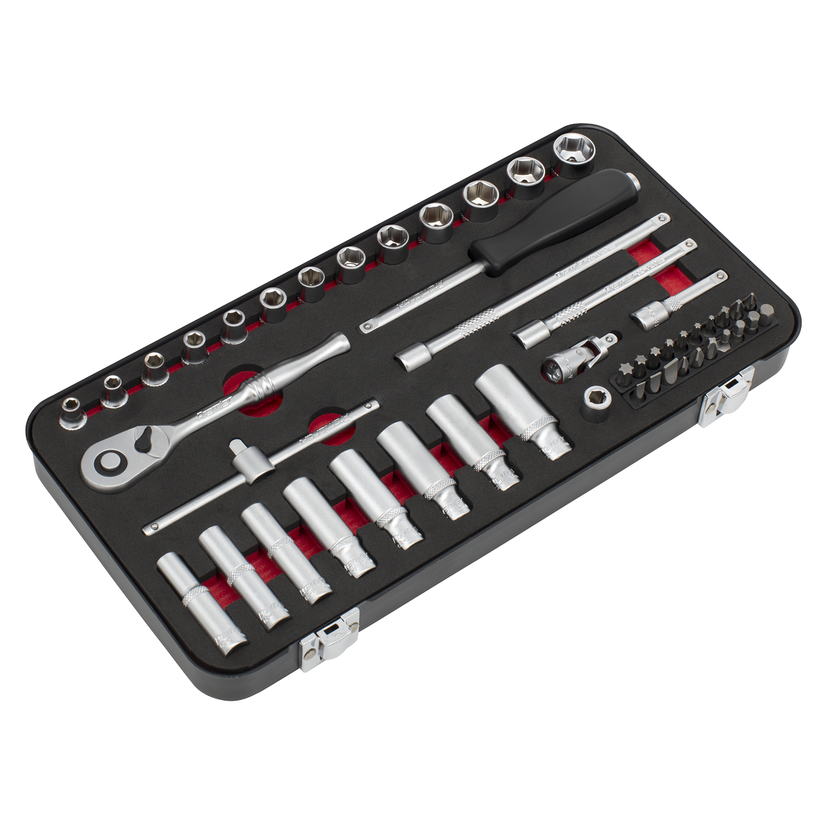 Premier Platinum Socket Set 49 Pieces 1/4" Square Drive Chrome Vanadium Steel