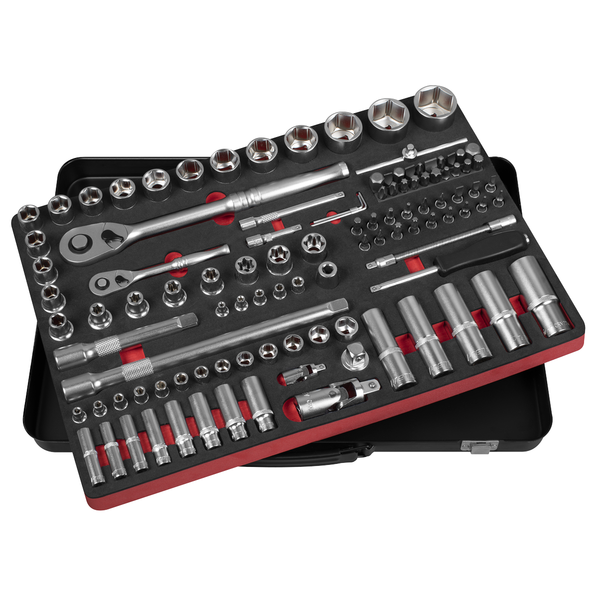 Premier Platinum Socket Set 1/4" 1/2" Square Drive 108 Pieces With Storage Case