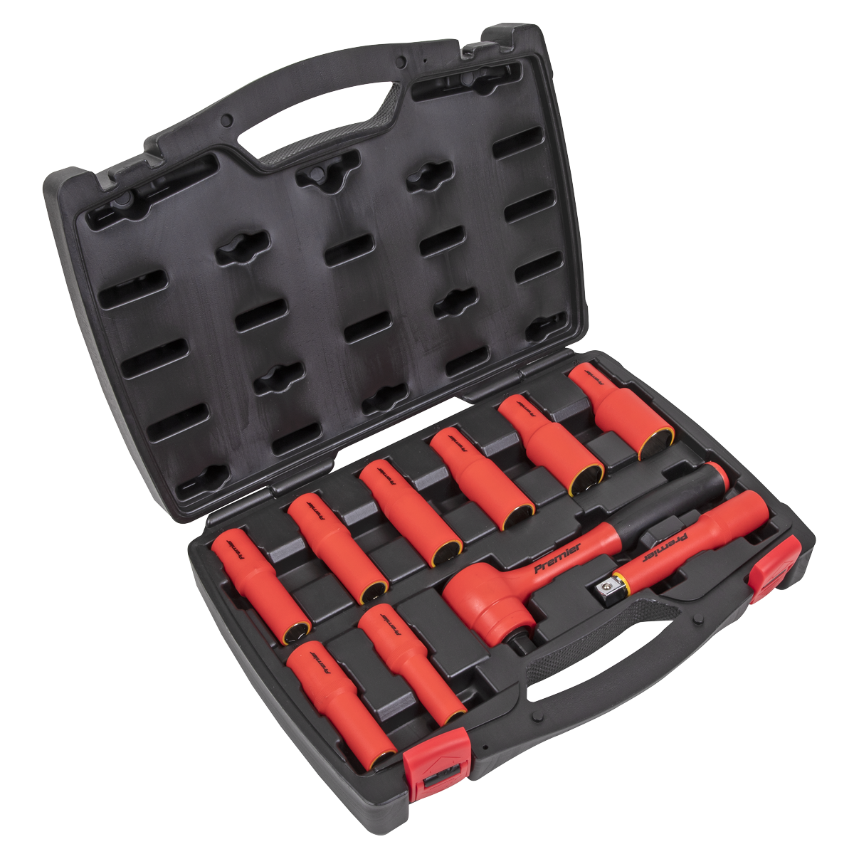 Sealey Insulated Socket Set 10 Pcs 1/2" Square Drive 6 Point VDE Approved AK7943