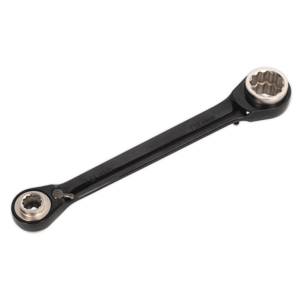 Sealey Ratchet Ring Spanner 4in1 Reversible Metric Black Series 72 Teeth AK7979
