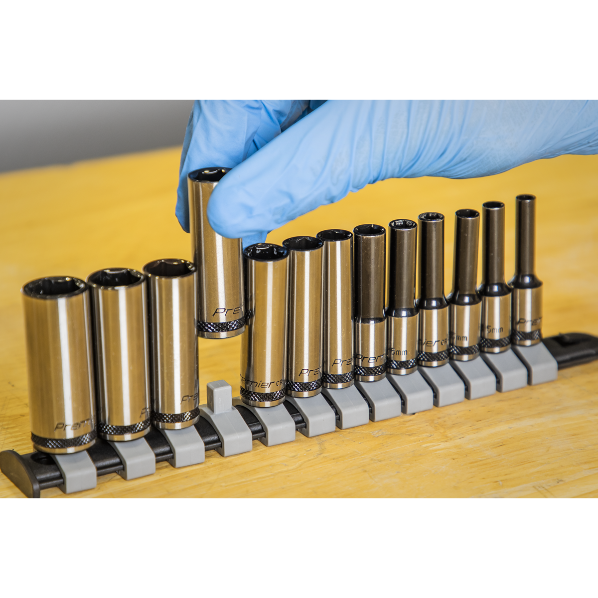 Sealey 13 Pieces 1/4" Square Drive Deep Socket Set - Black Series AK7991