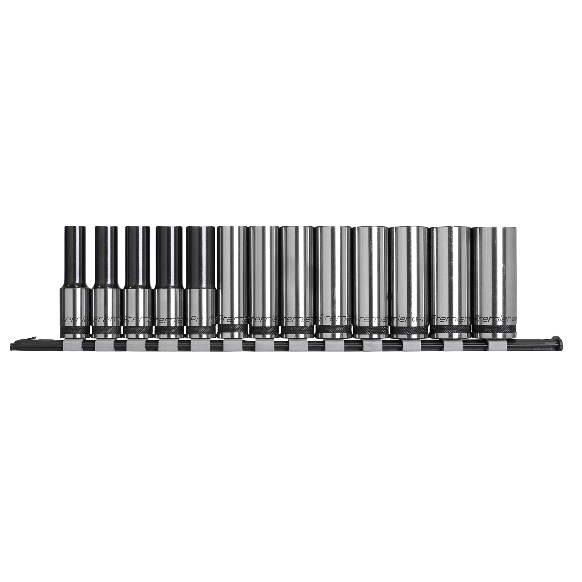 Sealey 13 Pieces 1/2" Square Drive Deep Socket Set - Black Series AK7995