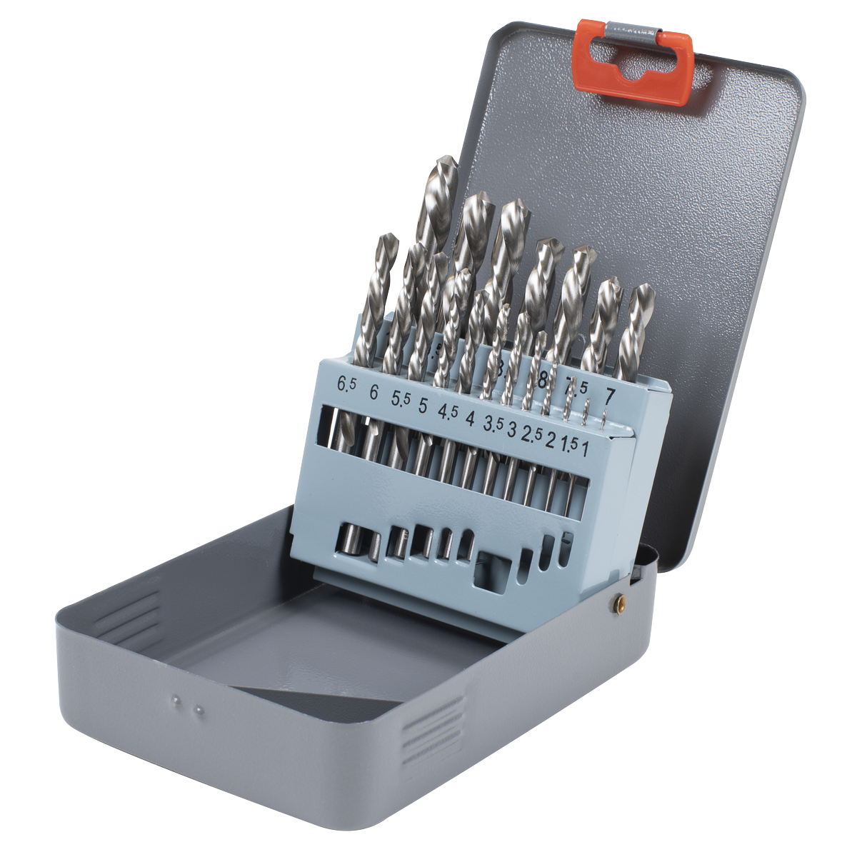 Sealey Left-Hand Spiral Drill Bit Set 4241 HSS Steel With Metal Case 19pc AK8190