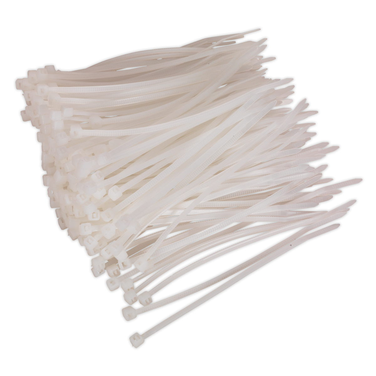 Sealey Cable Zip Ties Nylon Wraps 100mm x 2.5mm White - Pack of 200 CT10025P200W