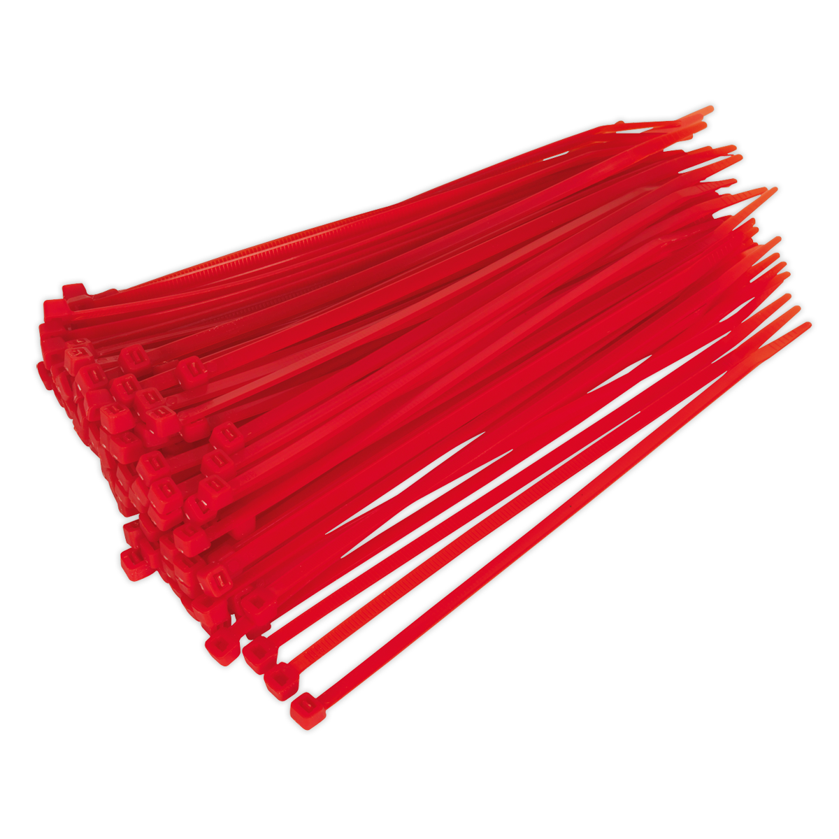 Sealey Cable Ties 200 x 4.8mm Heat Resistant Pack Of 100 Red CT20048P100R