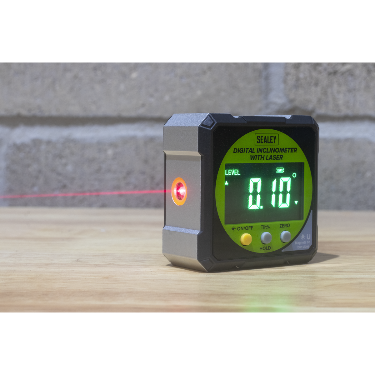 Sealey Inclinometer Digital With Laser LCD Display Absolute Zero Measure AK9991