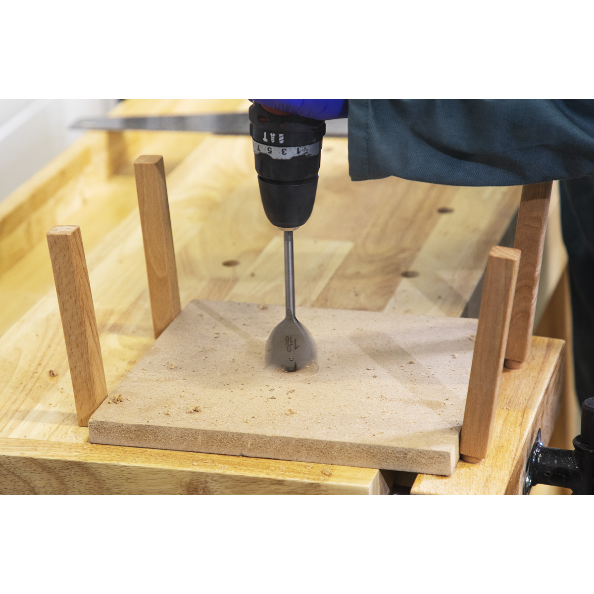 Sealey Woodworking Bench Oak With a Varnished Finish Tool Drawer 1.52mtr AP1520