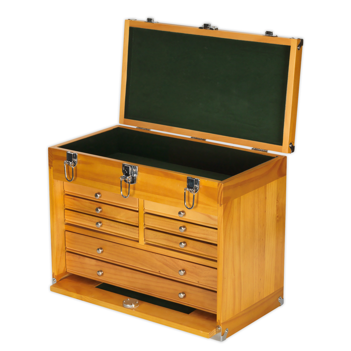 Sealey Machinist Toolbox 8 Slide Drawers Tool Storage Walnut Finish AP1608W