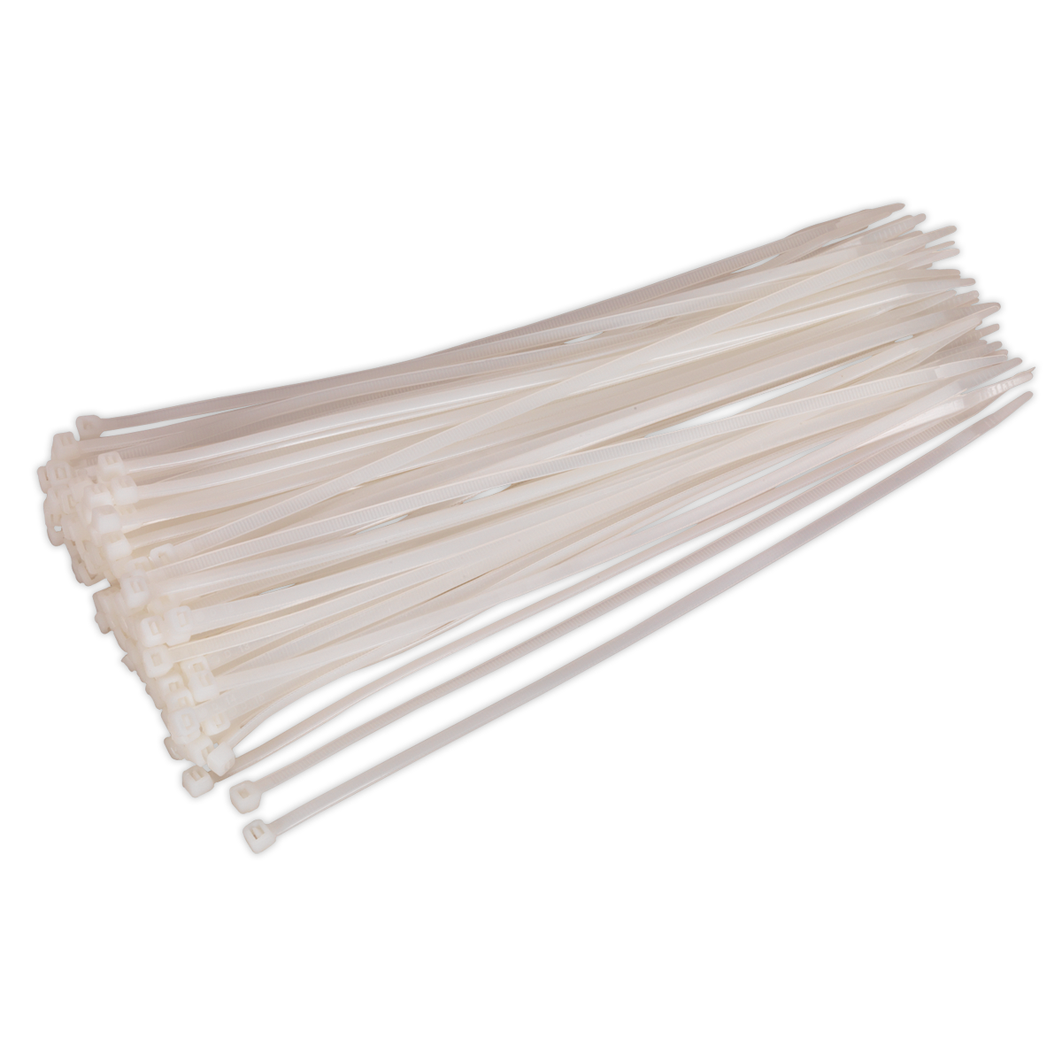 Sealey Cable Zip Ties Nylon Wraps 300mm x 4.8mm White Pack of 100 CT30048P100W