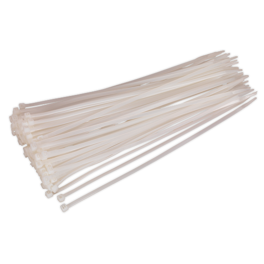 Sealey Cable Zip Ties Nylon Wraps 300mm x 4.8mm White Pack of 100 CT30048P100W