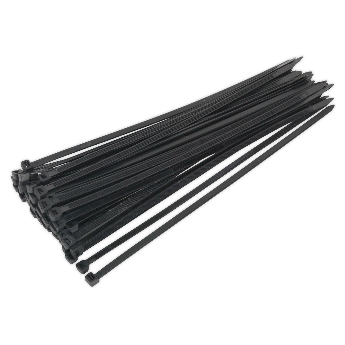 Sealey Cable Zip Ties Nylon Wraps 350mm x 7.6mm Black Pack of 50 CT35076P50