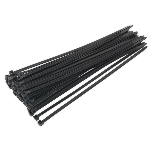 Sealey Cable Zip Ties Nylon Wraps 350mm x 7.6mm Black Pack of 50 CT35076P50