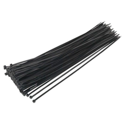 Sealey Cable Zip Ties Nylon Wraps 380mm x 4.8mm Black Pack of 100 CT38048P100