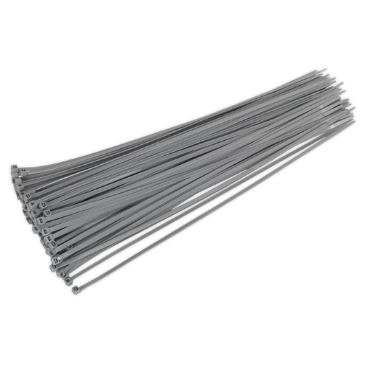 Sealey Cable Ties 380 x 4.8mm Heat Resistant Pack Of 100 Silver CT38048P100S