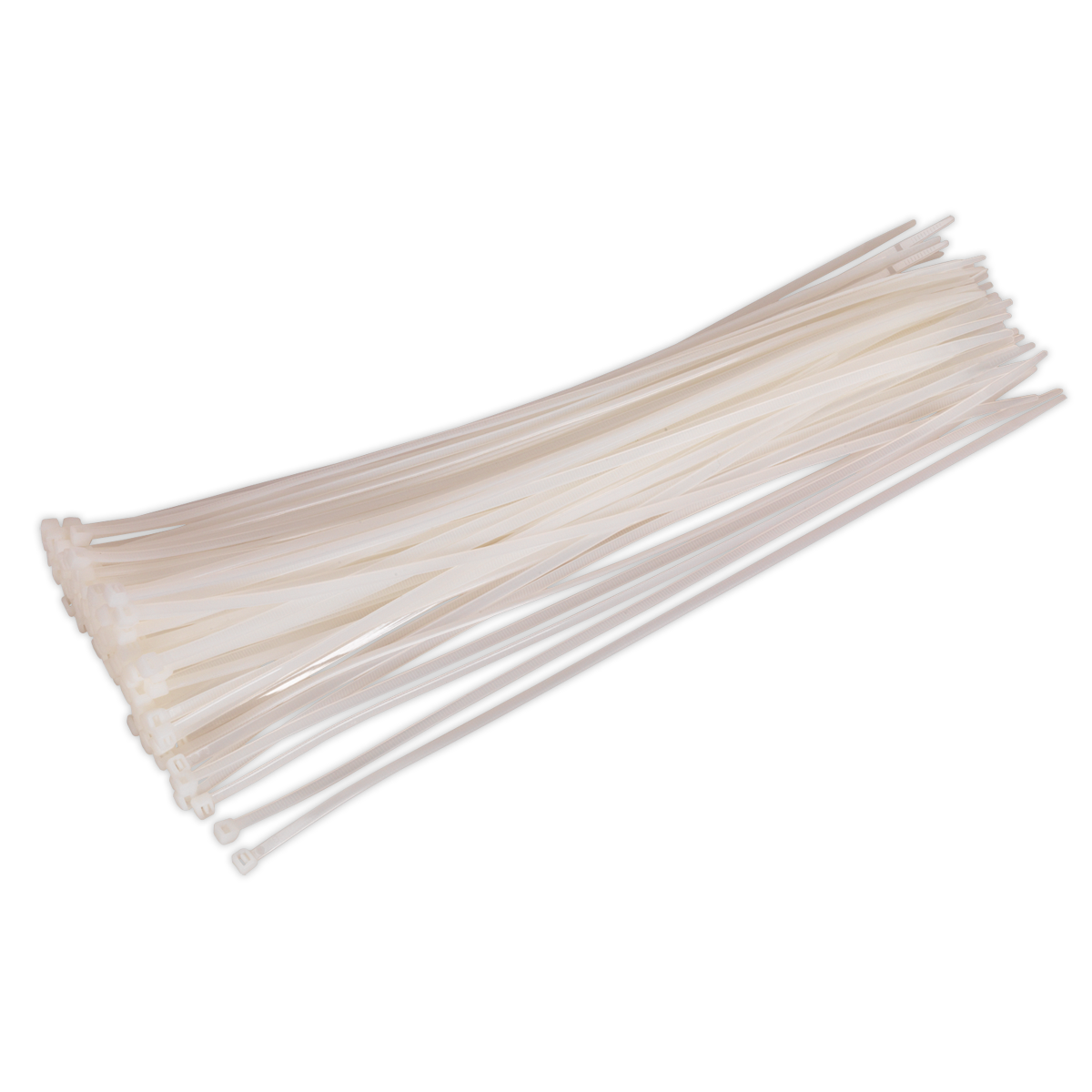 Sealey Cable Zip Ties Nylon Wraps 380mm x 4.8mm White Pack of 100 CT38048P100W
