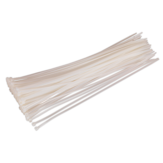 Sealey Cable Zip Ties Nylon Wraps 380mm x 4.8mm White Pack of 100 CT38048P100W