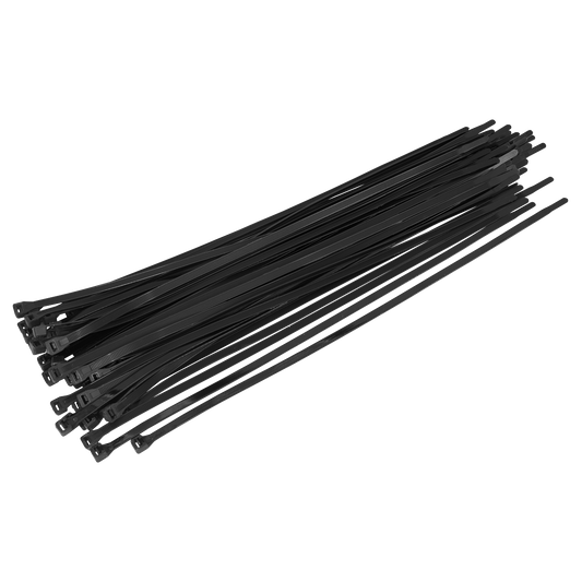 Sealey Cable Zip Ties Nylon Wraps 450mm x 7.6mm Black Pack of 50 CT45076P50