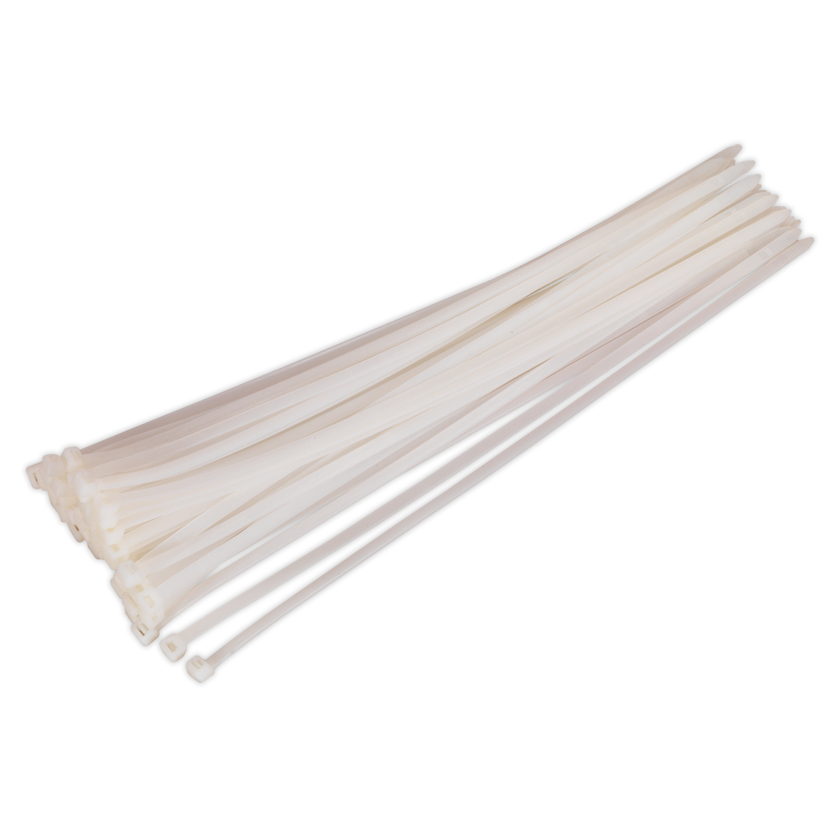 Sealey Cable Zip Ties Nylon Wraps 450mm x 7.6mm White Pack of 50 CT45076P50W