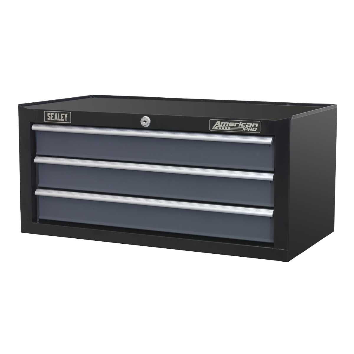 Sealey 3 Drawers Mid-Box Chest With Ball-Bearing Slides - Black/Grey AP3503TB