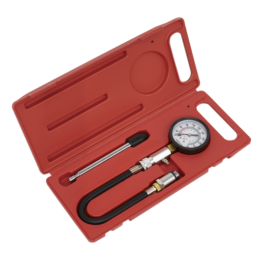 Sealey Petrol Engine Compression Test Kit Large Easy-To-Read Gauge 3 Pcs CT951